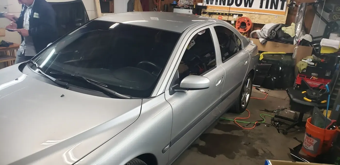 Tinted sedan in the Mr. Glass Chicago shop