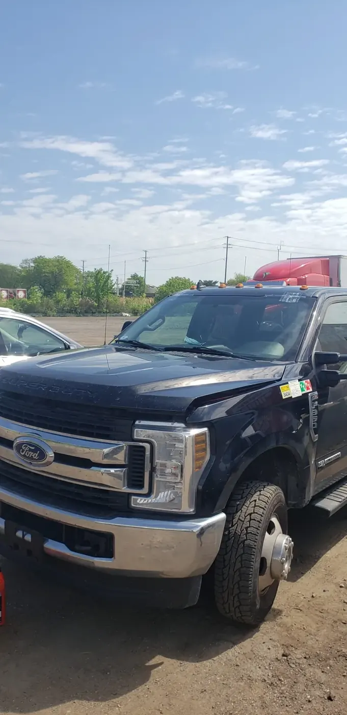 After — Ford Super Duty with finished windshield install
